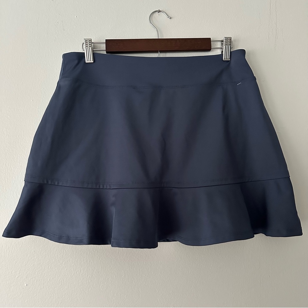 Tommy Bahama Navy Ruffle Hem Skater Skirt